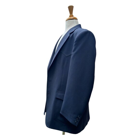 Levi's Western Wear Vintage 1970's Men's Blazer Navy Blue Size 44R EUC - Picture 5 of 9
